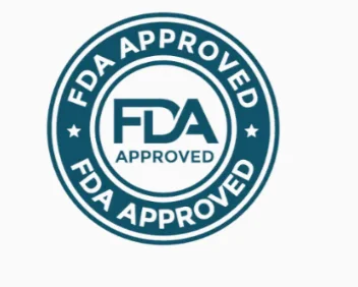 Manufactured in FDA registered facility quality control badge